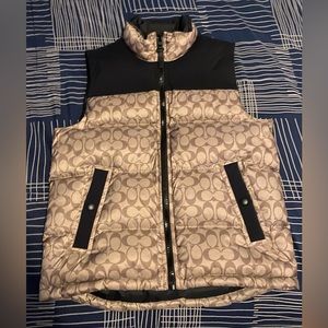 coach signature puffer vest